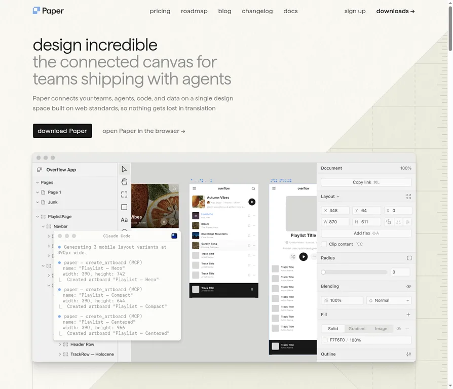 Paper.design: כלי עיצוב UI לסוכני AI עם MCP