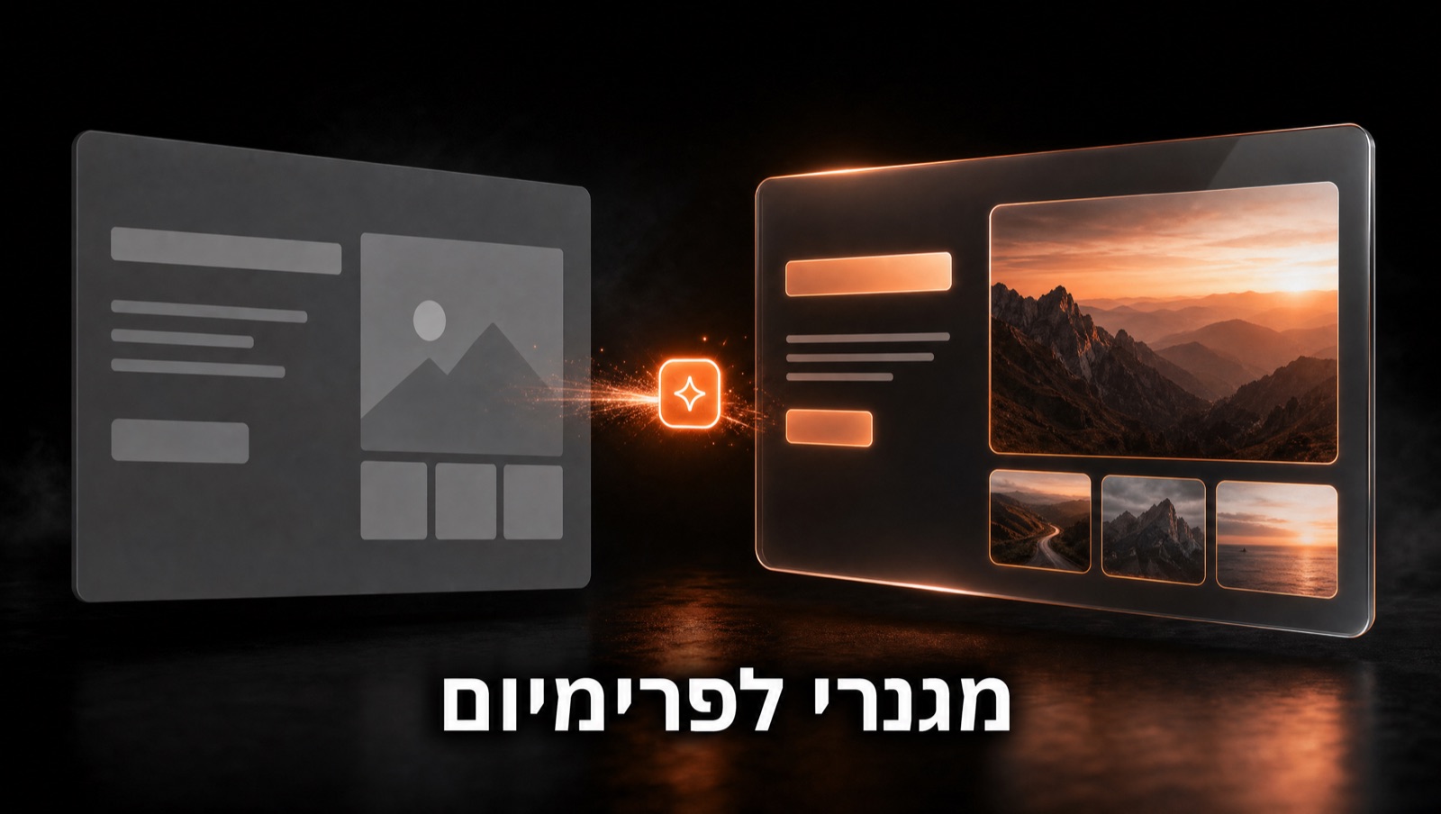 השוואה בין אתר AI-גנרי לאתר פרימיום שנבנה עם AI וסקילים